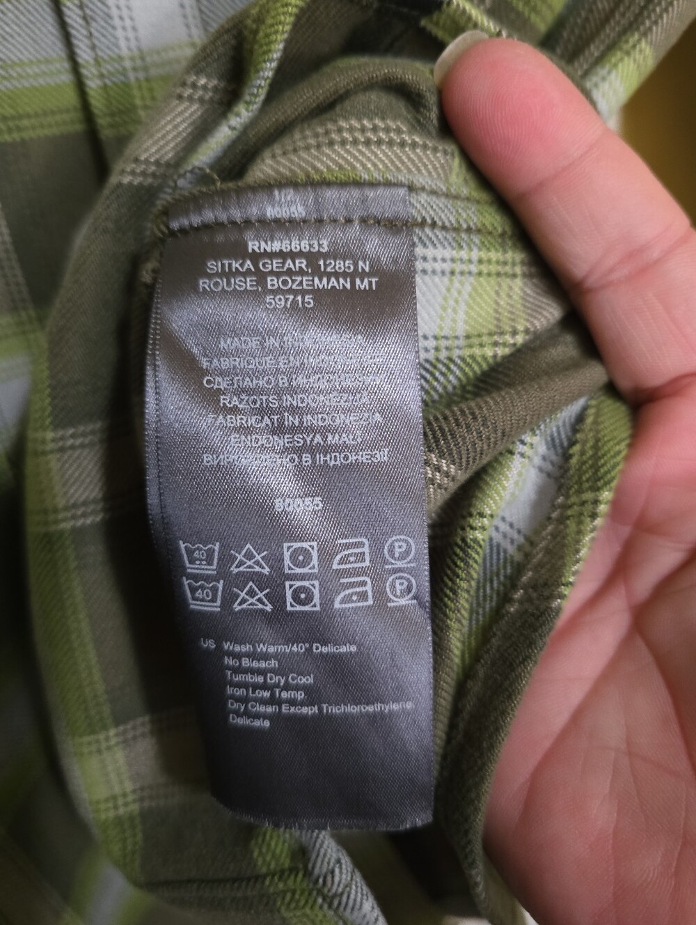 Sitka Gear Riser Flannel Plaid Work Shirt Covert Green Men's Large Long Sleeve - Picture 8 of 9